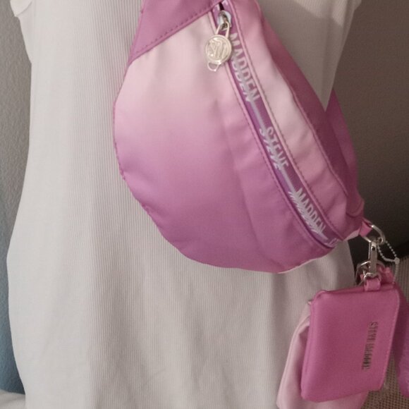 Steve Madden Purple to Pink Ombré Belt Bag w/Matching Wristlet & Pouch Set NWOT - Picture 4 of 9